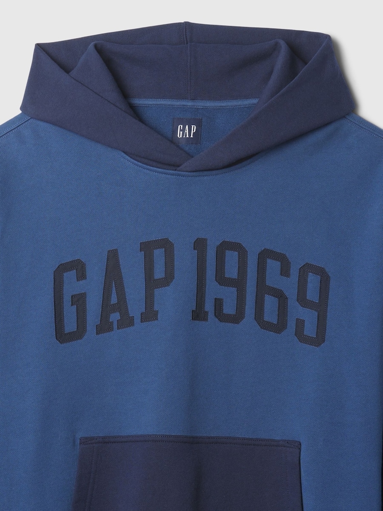 Gap Blue Heavyweight Athletic 1969 Logo Hoodie - Image 8 of 8