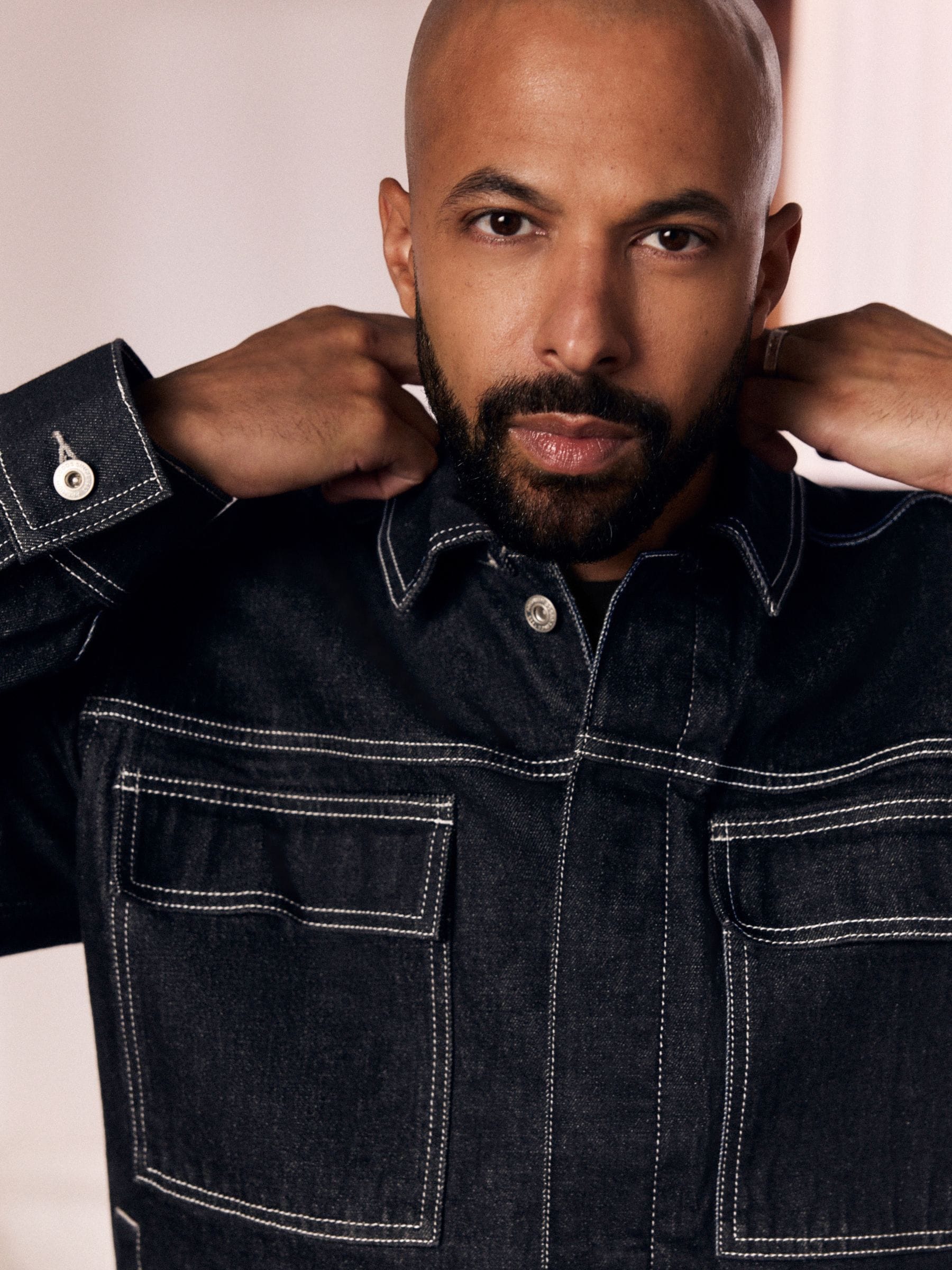 Buy Black Contrast Stitched Denim Jacket from Next USA