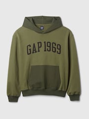 Gap Green Heavyweight Athletic 1969 Logo Hoodie - Image 4 of 5