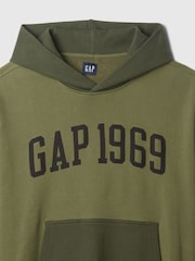 Gap Green Heavyweight Athletic 1969 Logo Hoodie - Image 5 of 5