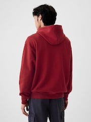Gap Burgundy Red Heavyweight Athletic Logo Hoodie - Image 2 of 5