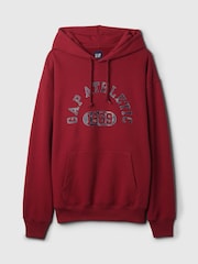 Gap Burgundy Red Heavyweight Athletic Logo Hoodie - Image 4 of 5