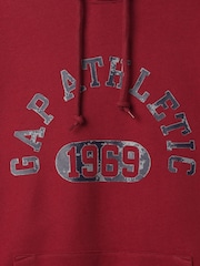 Gap Burgundy Red Heavyweight Athletic Logo Hoodie - Image 5 of 5