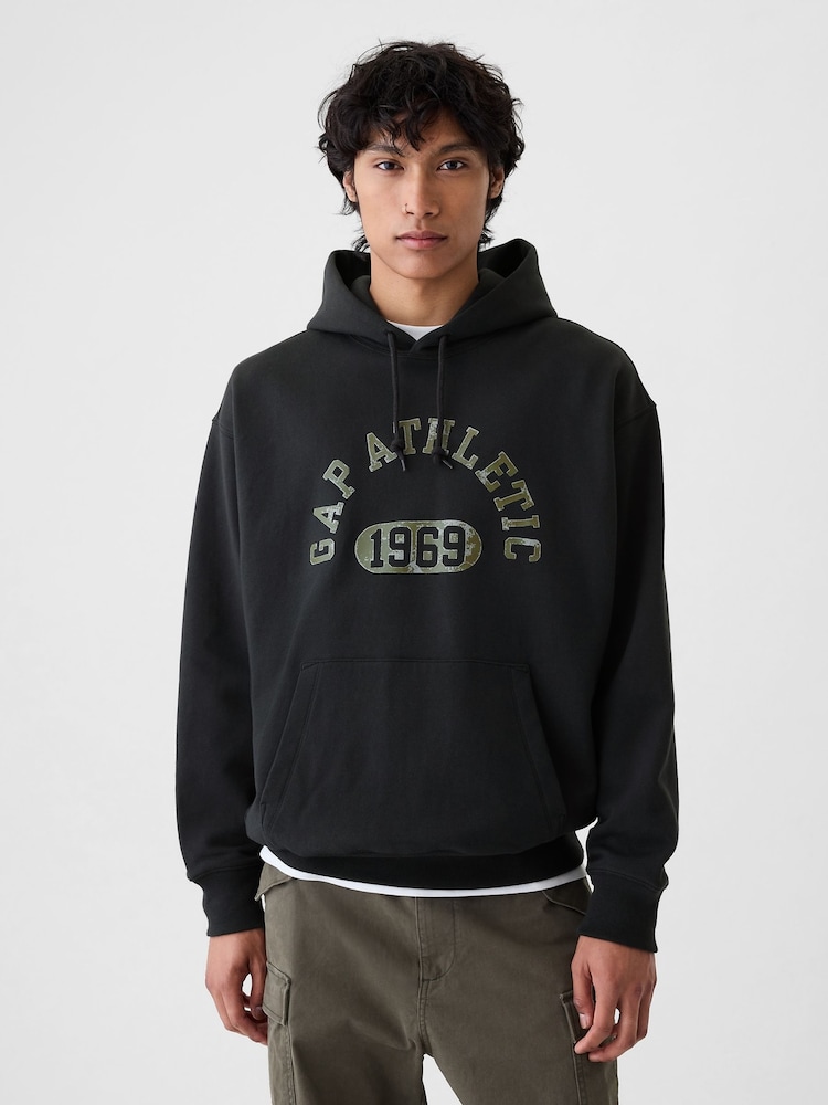 Gap Black Heavyweight Athletic Logo Hoodie - Image 1 of 5