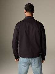 Navy Collared Harrington Jacket - Image 3 of 7