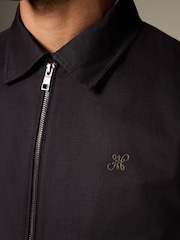 Navy Collared Harrington Jacket - Image 5 of 7