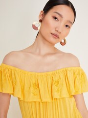 Monsoon Yellow Avani Bardot Dress - Image 2 of 6