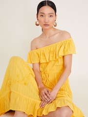 Monsoon Yellow Avani Bardot Dress - Image 4 of 6