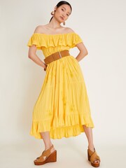 Monsoon Yellow Avani Bardot Dress - Image 5 of 6
