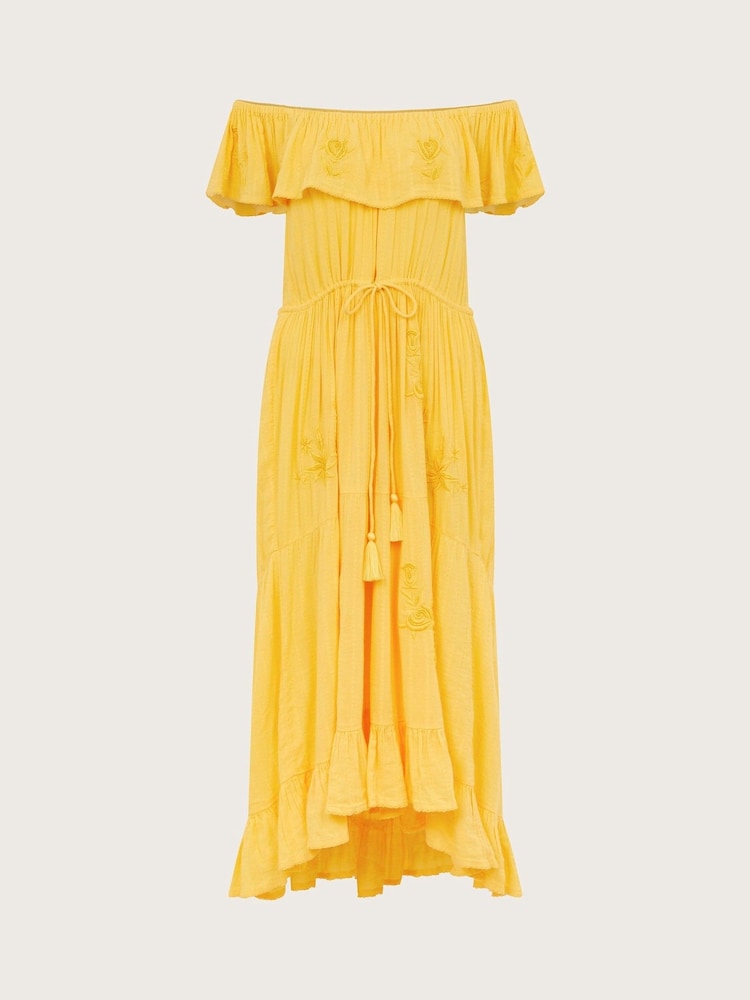 Monsoon Yellow Avani Bardot Dress - Image 6 of 6