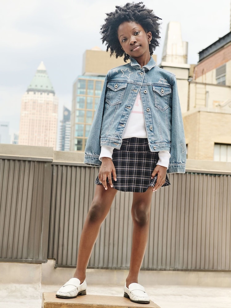 أزرق - سترة بومبر دنيم تلبيس واسع Varsity من Abercrombie & Fitch - صورة 1 من 6