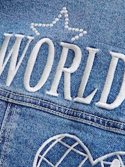 أزرق - سترة بومبر دنيم تلبيس واسع Varsity من Abercrombie & Fitch - صورة 6 من 6