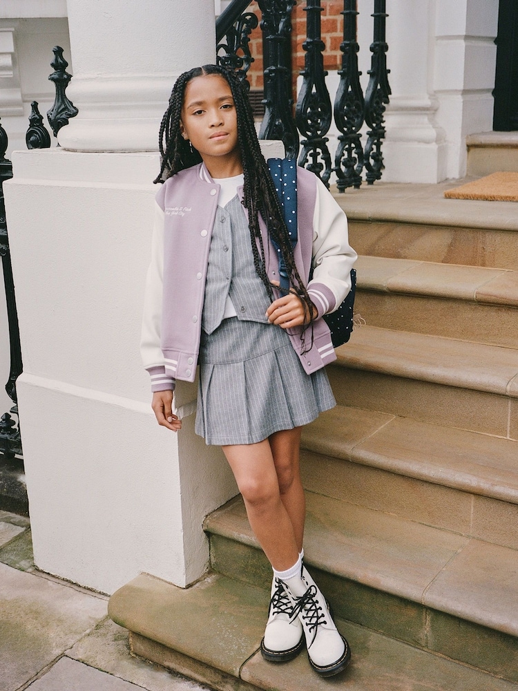 Abercrombie & Fitch Blue Woven Pleated Skirt - Image 1 of 7