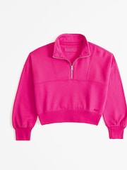 Abercrombie & Fitch Grey Quarter Zip s kapuco; jopa/pulover s kapuco - Slika 1 iz 1