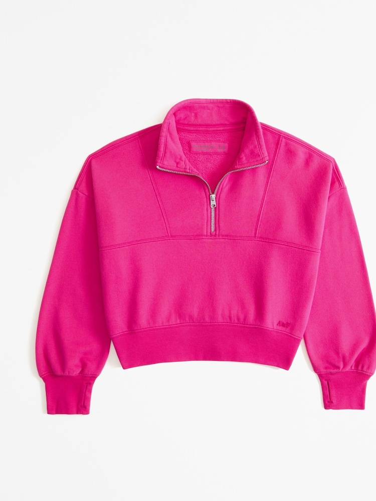 Abercrombie & Fitch Grey Quarter Zip s kapuco; jopa/pulover s kapuco - Slika 1 iz 1