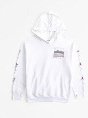 Abercrombie & Fitch Graphic Logo White Hoodie - Image 1 of 3