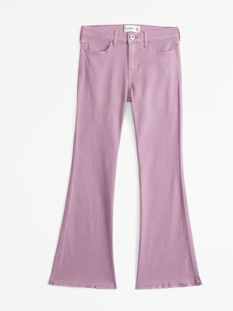 Abercrombie & Fitch Pink High Rise Flare Jeans - Image 1 of 3