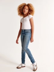 Abercrombie & Fitch Jeggings mit hohem Bund, blau - Bild 1 von 8