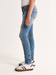 Abercrombie & Fitch Jeggings mit hohem Bund, blau - Bild 3 von 8