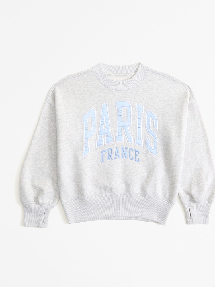 Серый - Abercrombie & Fitch Pink New York Applique Crew Sweatshirt - Изображение 1 из 3