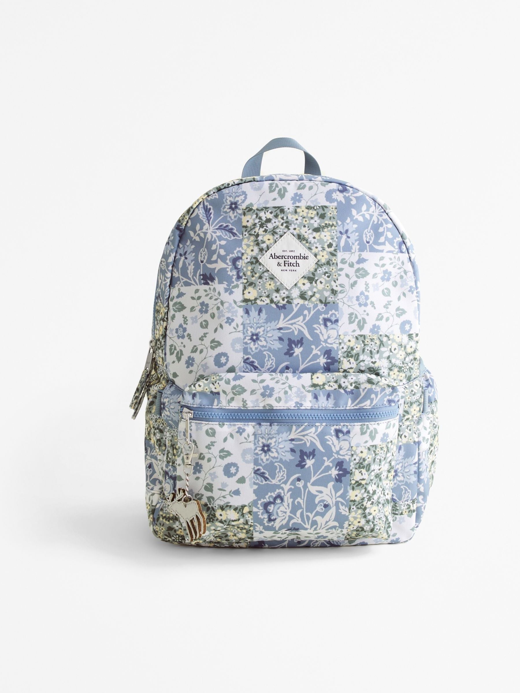 Grey floral backpack store