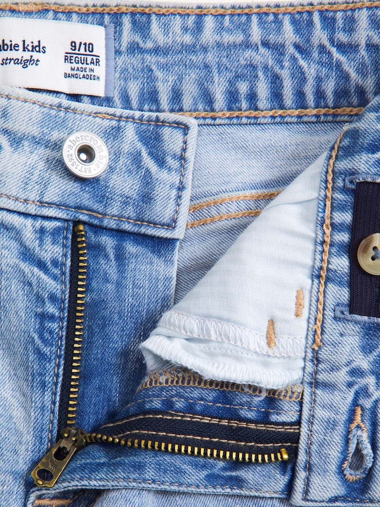 Abercrombie & Fitch Blue High Rise Straight Jeans - Image 2 of 3