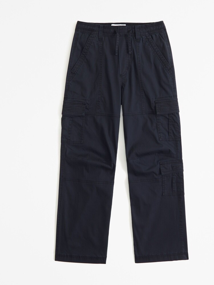 Abercrombie & Fitch Loose Fit Cuffed Cargo Trousers - Image 1 of 3 Abercrombie & Fitch Loose Fit Cuffed Cargo Trousers - Image 1 of 3