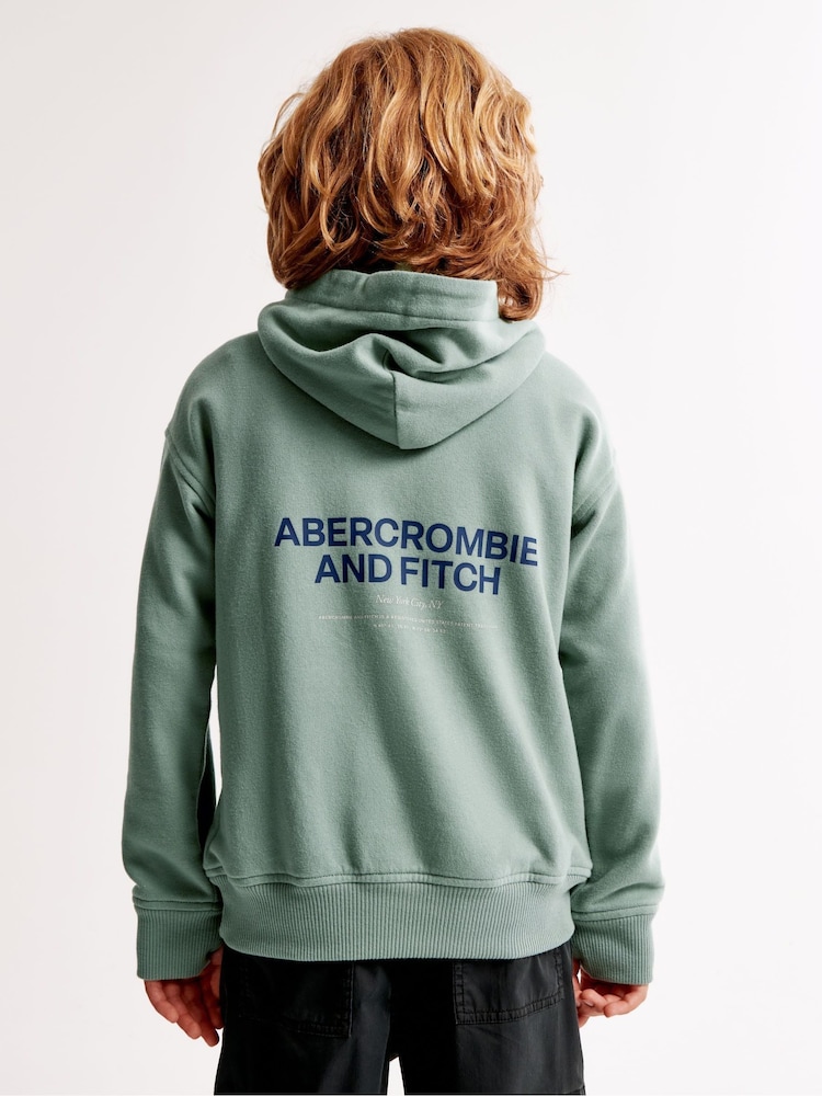 Abercrombie & Fitch Kapuzenpullover mit grünem Rücken und Logo - Bild 1 von 9