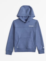 Abercrombie & Fitch Blue Graphic Back Logo Pull Over Hoodie - Image 1 of 2