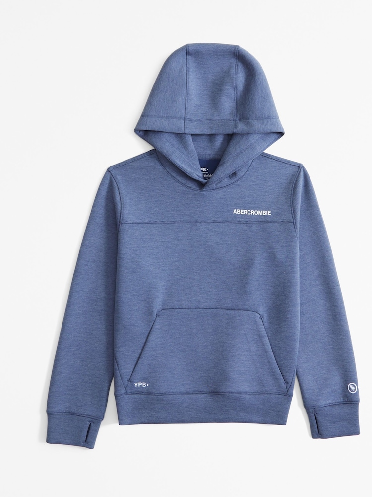 Abercrombie & Fitch Blue Graphic Back Logo Pull Over Hoodie - Image 1 of 2
