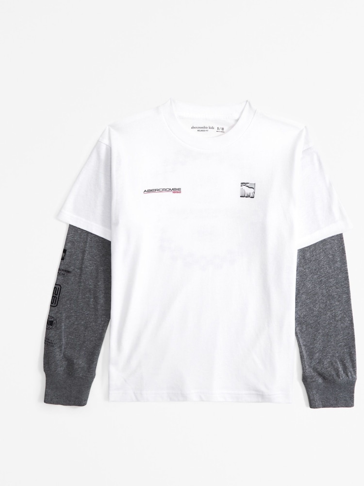 Abercrombie & Fitch Graphic Logo 2 Layer T-Shirt - Image 1 of 2