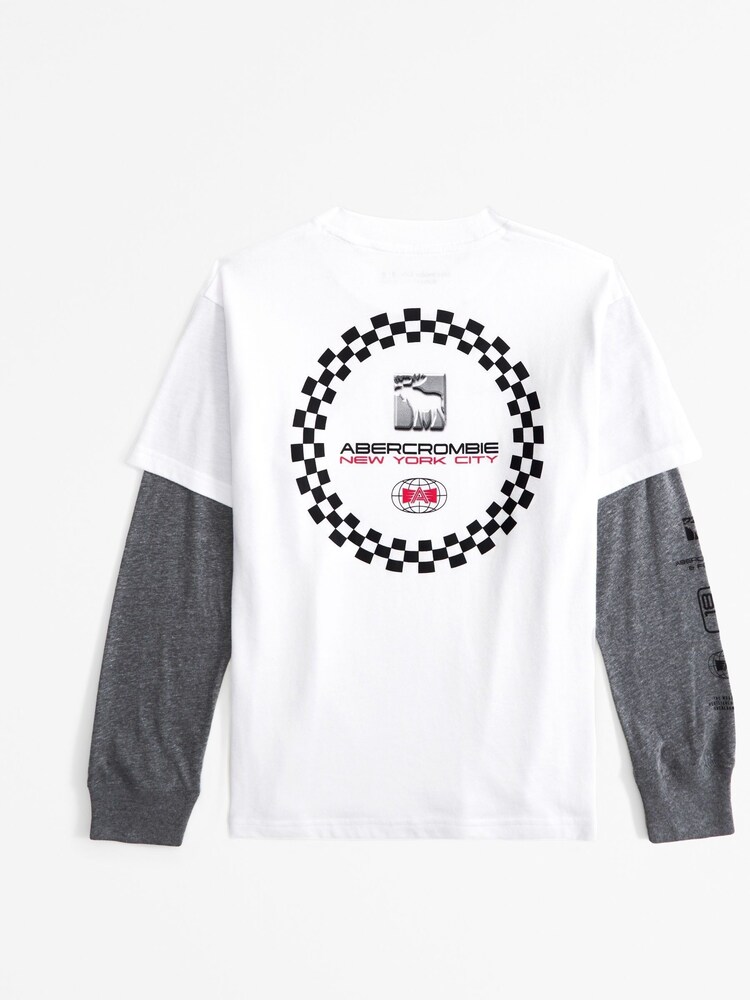 Abercrombie & Fitch Graphic Logo 2 Layer T-Shirt - Image 2 of 2