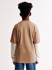Abercrombie & Fitch Natural Graphic Logo 2 Layer T-Shirt - Image 2 of 8