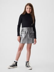 Gap Grey Cargo Foil Denim Skirt (10-13yrs) - Image 1 of 4