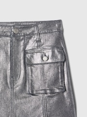 Gap Grey Cargo Foil Denim Skirt (10-13yrs) - Image 4 of 4