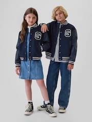 Gap Blue Varsity Bomber Jacket (4-13yrs) - Image 1 of 5