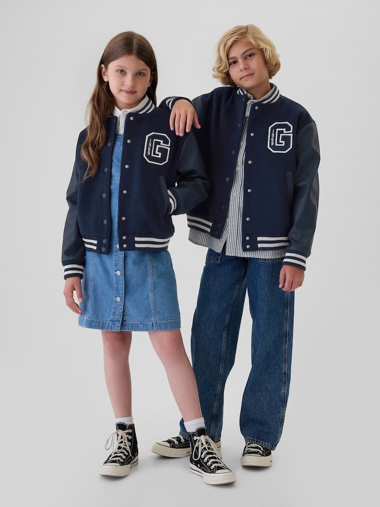 Gap Blue Varsity Bomber Jacket (4-13yrs) - Image 1 of 5