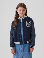 Gap Blue Varsity Bomber Jacket (4-13yrs) - Image 3 of 5