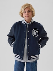 Gap Blue Varsity Bomber Jacket (4-13yrs) - Image 4 of 5
