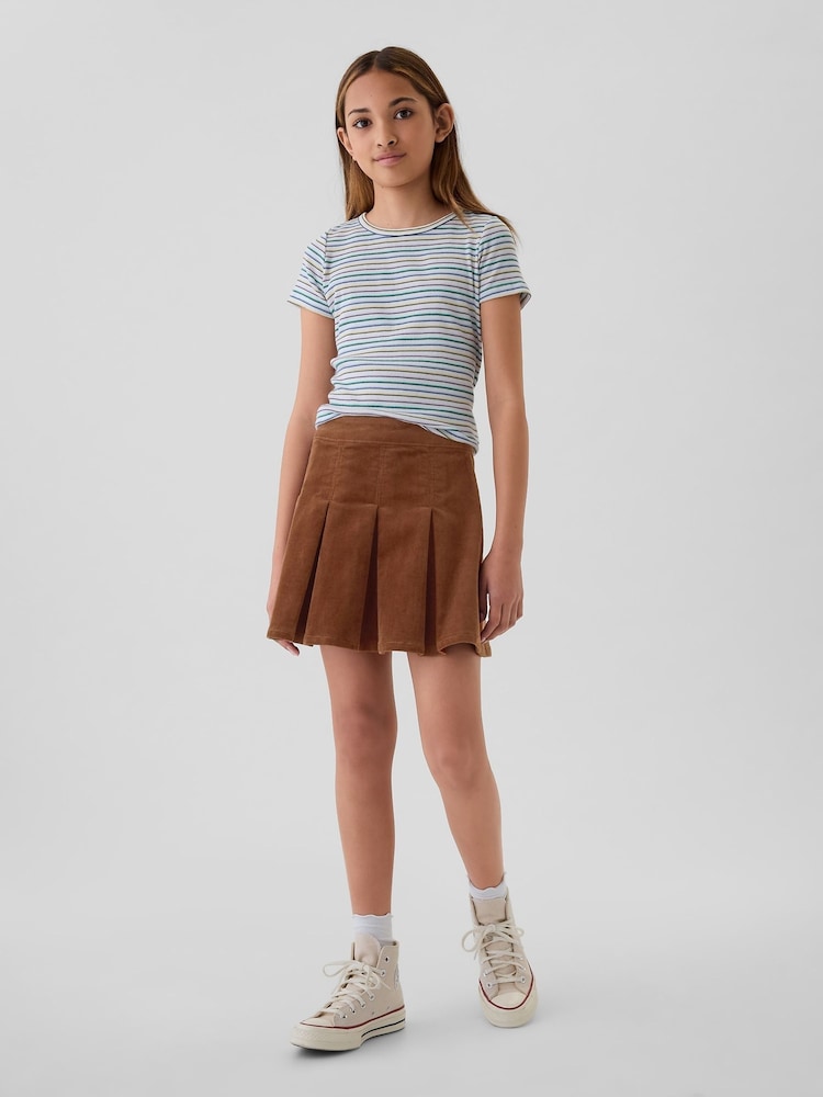 Gap Brown Corduroy Pleated Skirt (4-13yrs) - Image 1 of 4
