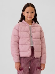 Rosa - Chaqueta bomber ligera con cuello simulado y diseño acolchado de Gap (4-13 años) - Imagen 1 de 5