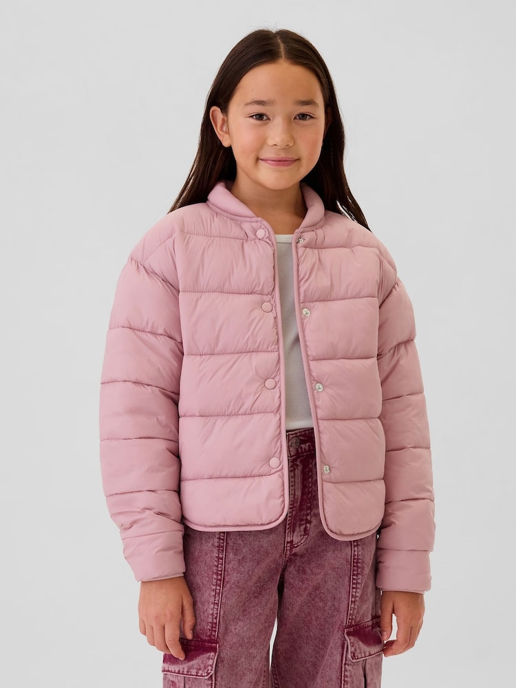 Rosa - Chaqueta bomber ligera con cuello simulado y diseño acolchado de Gap (4-13 años) - Imagen 1 de 5