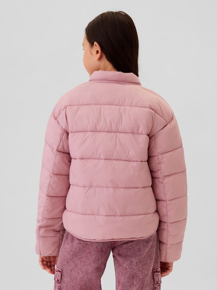 Rosa - Chaqueta bomber ligera con cuello simulado y diseño acolchado de Gap (4-13 años) - Imagen 2 de 5