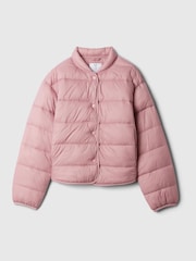 Rosa - Chaqueta bomber ligera con cuello simulado y diseño acolchado de Gap (4-13 años) - Imagen 4 de 5