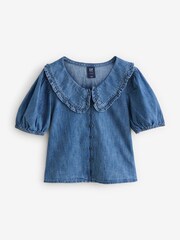 Gap Blue Denim Ruffle Shirt (4-13yrs) - Image 1 of 3