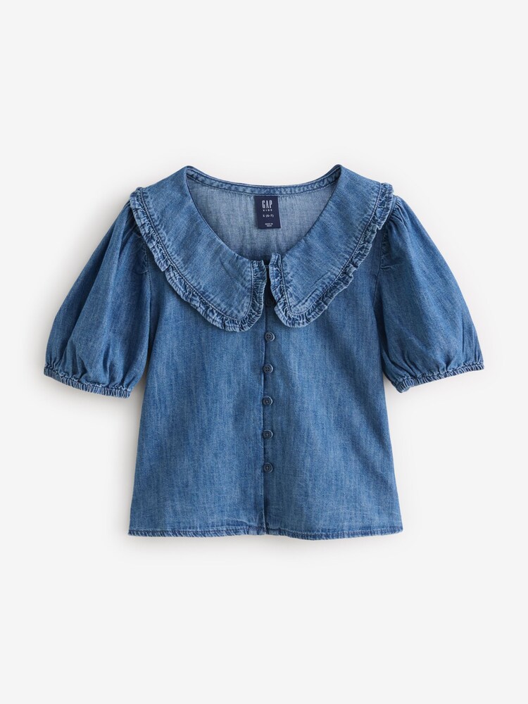 Gap Blue Denim Ruffle Shirt (4-13yrs) - Image 1 of 3