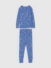 Gap Blue Floral Cotton Long Sleeve Pyjama Set (4-13yrs) - Image 1 of 4