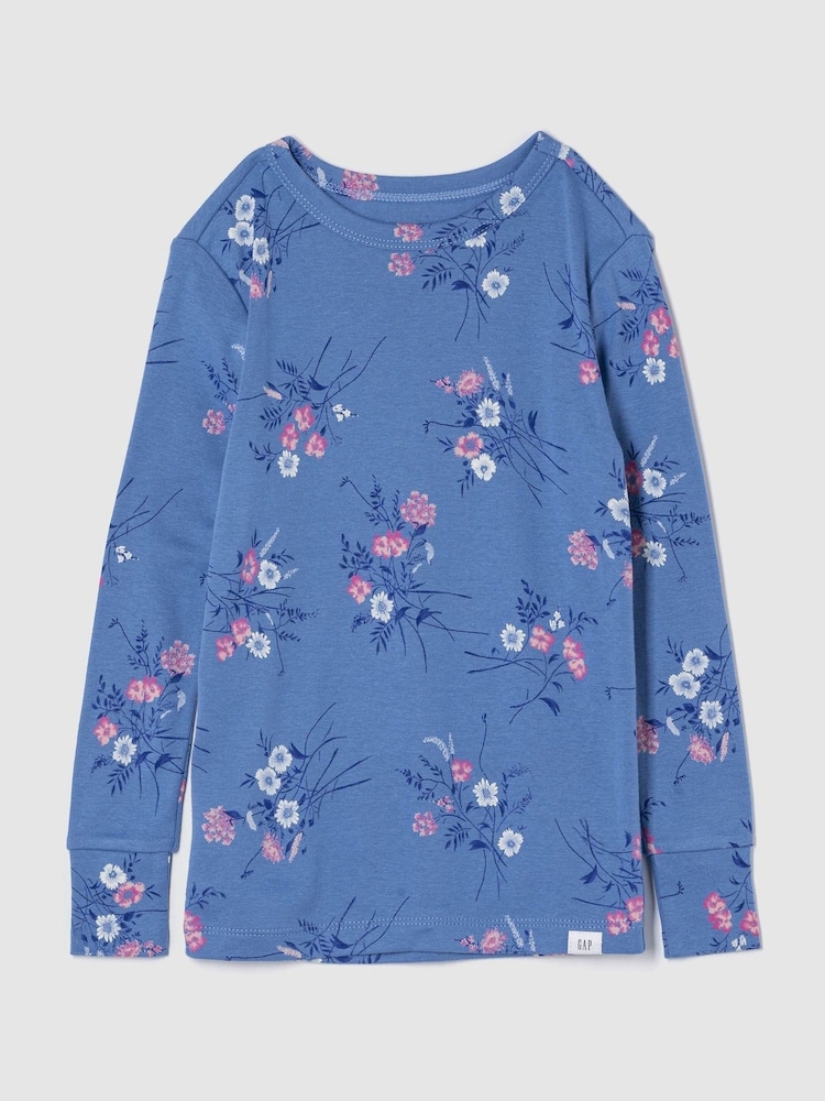 Gap Blue Floral Cotton Long Sleeve Pyjama Set (4-13yrs) - Image 2 of 4