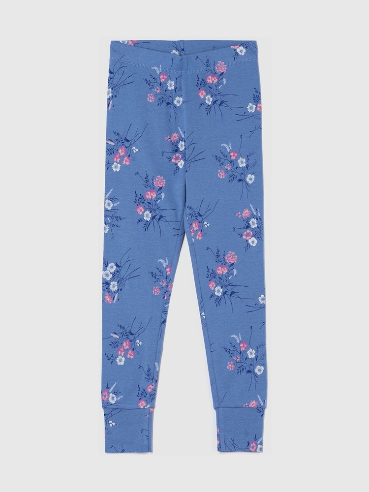 Gap Blue Floral Cotton Long Sleeve Pyjama Set (4-13yrs) - Image 4 of 4