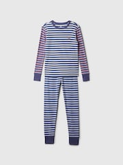 Gap Blue Stripe Cotton Long Sleeve Pyjama Set (4-13yrs) - Image 1 of 3